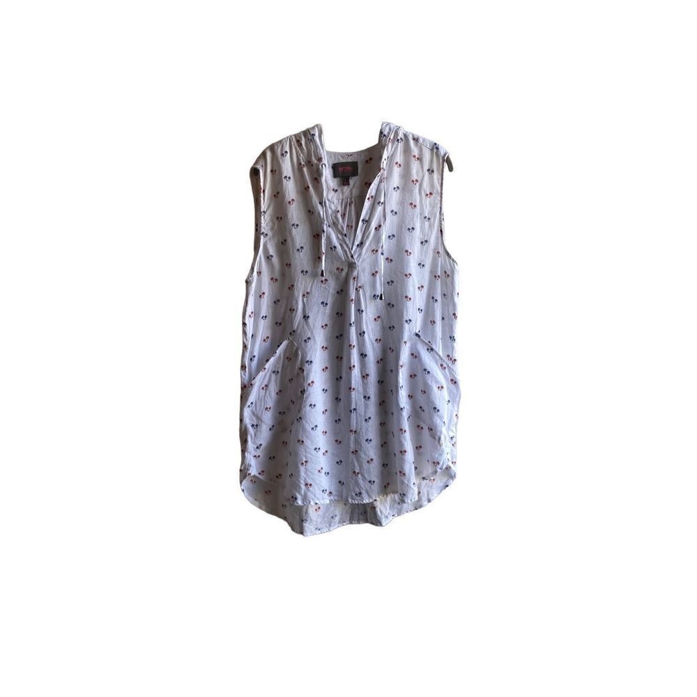 For Cynthia 100% linen, swim shirt, cover up palm tree print size large ￼